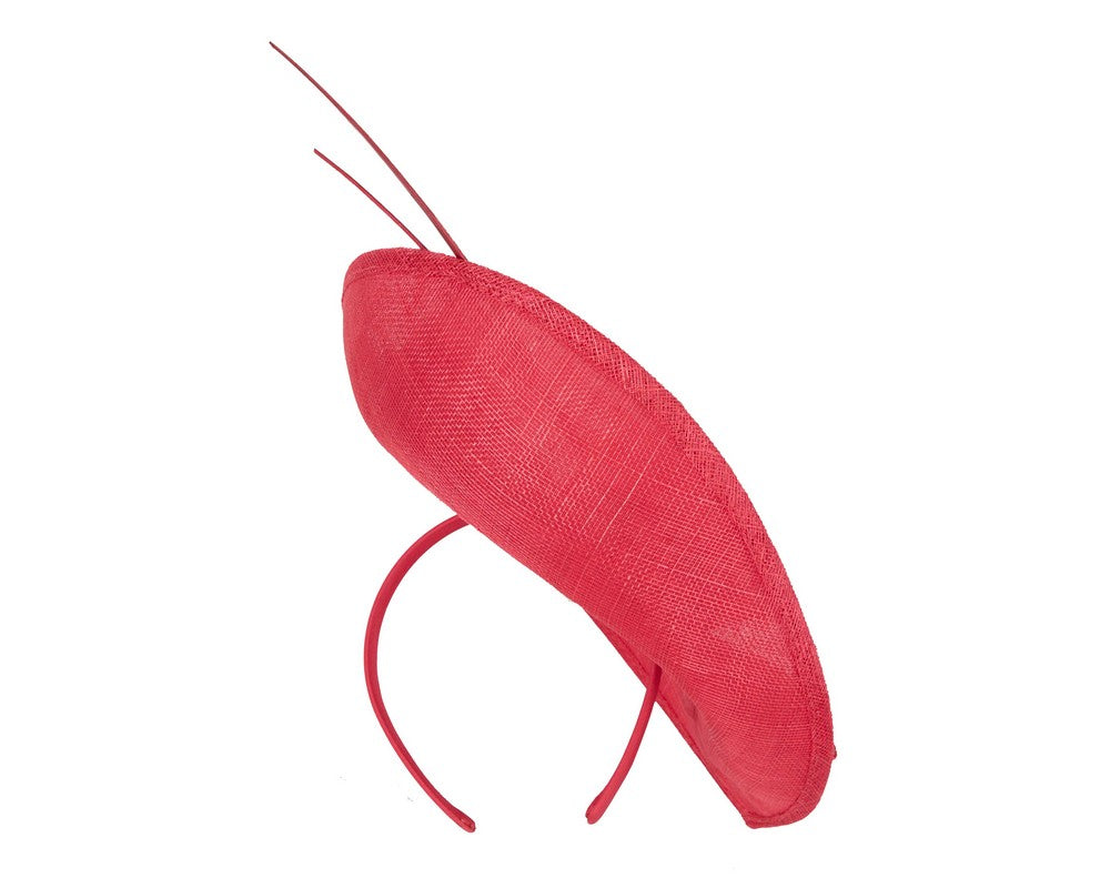 Large red sinamay fascinator by Max Alexander-3