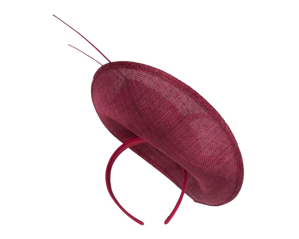 Large burgundy wine sinamay fascinator by Max Alexander-3