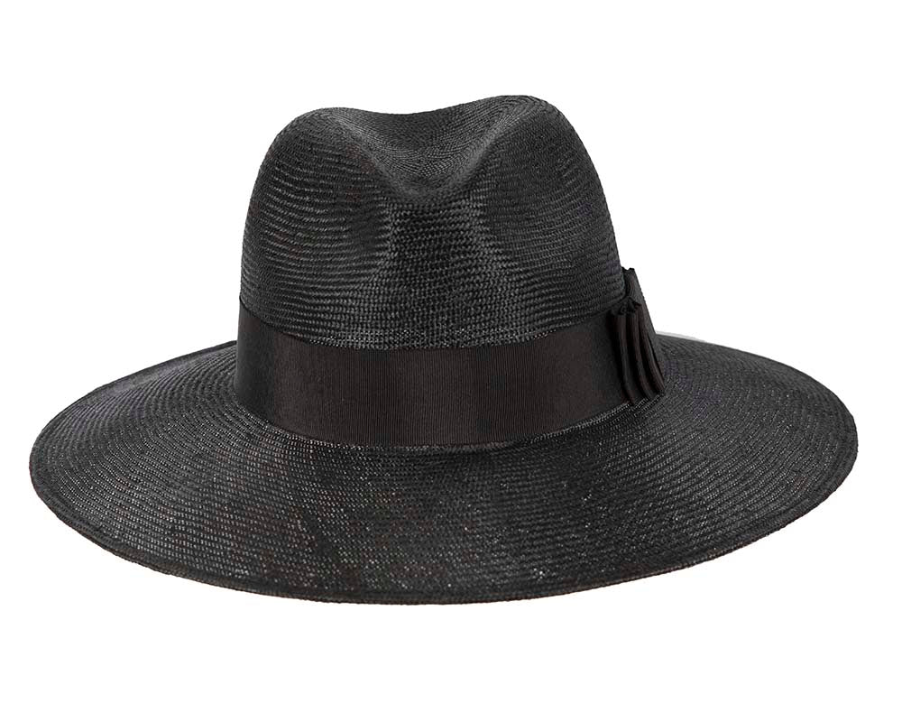 Wide brim ladies summer sisal fedora hat by Max Alexander