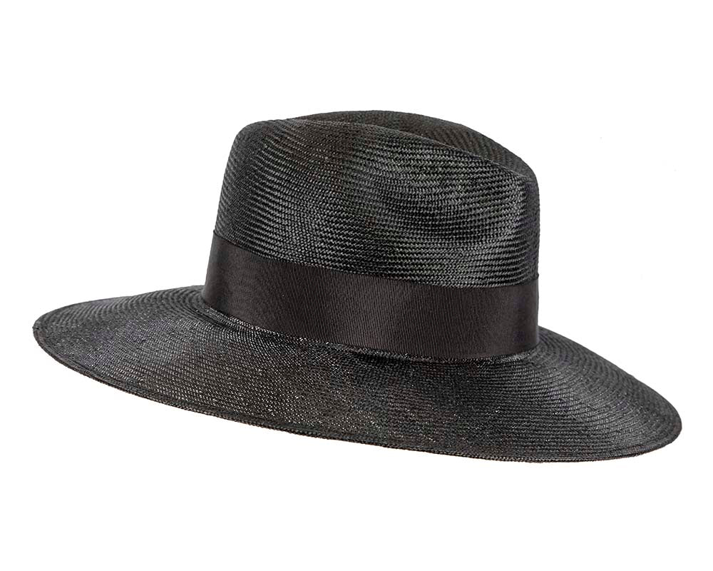 Wide brim ladies summer sisal fedora hat by Max Alexander