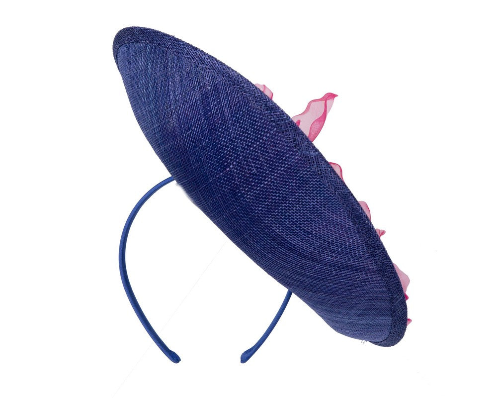 Large royal blue & fuchsia flower fascinator by Max Alexander