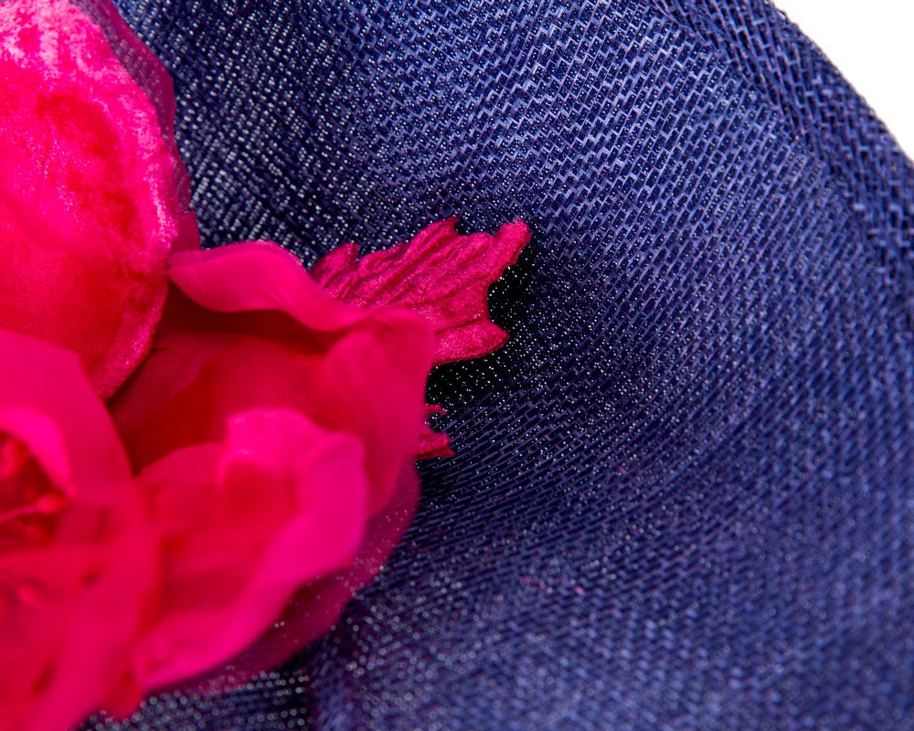 Large royal blue & fuchsia flower fascinator by Max Alexander