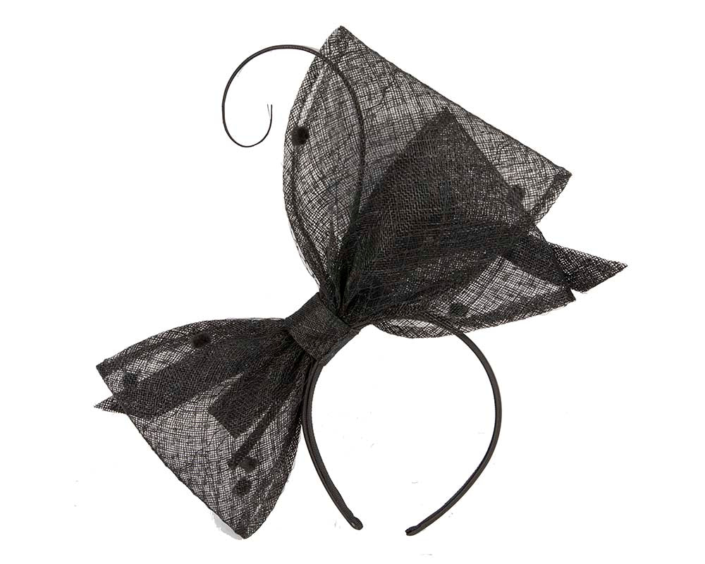 Black sinamay bow fascinator by Max Alexander