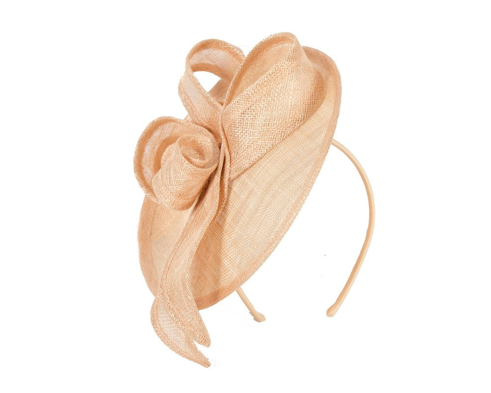 Nude sinamay fascinator by Max Alexander
