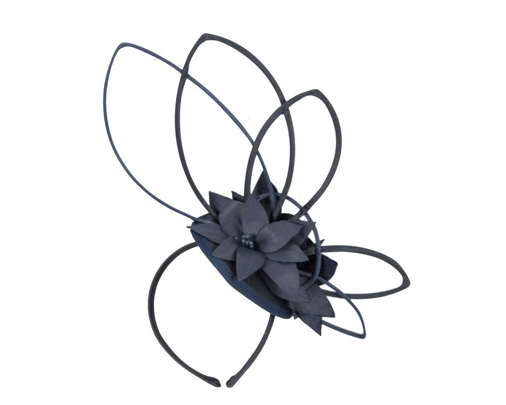 Bespoke navy fascinator by Max Alexander