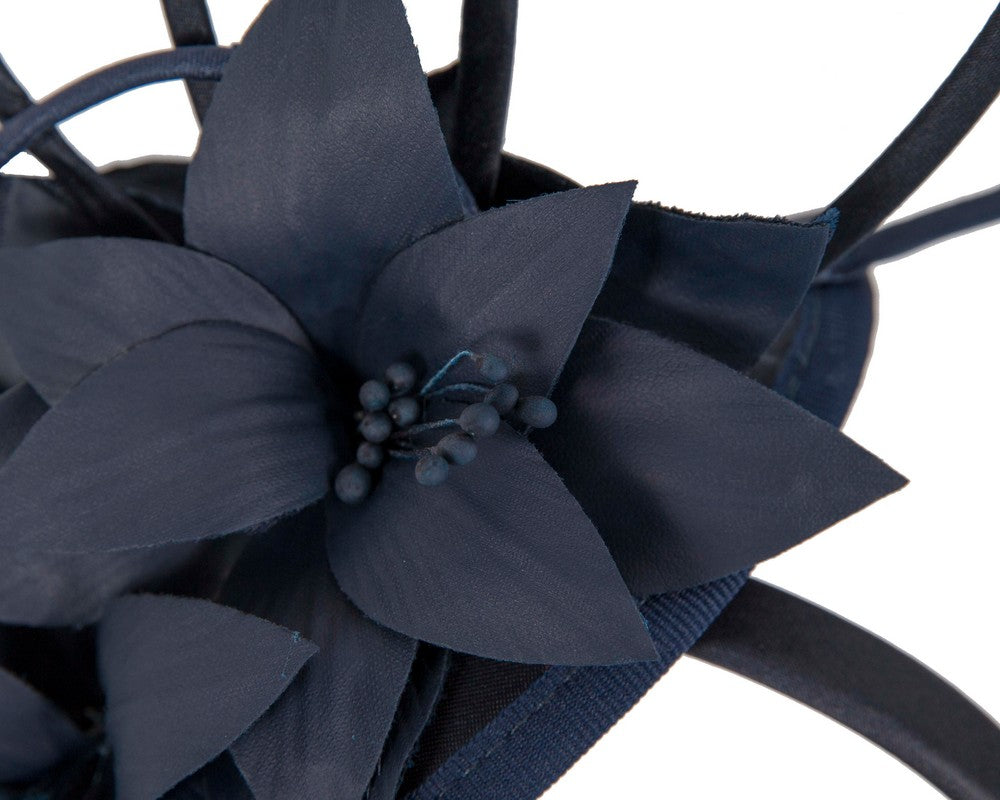Bespoke navy fascinator by Max Alexander