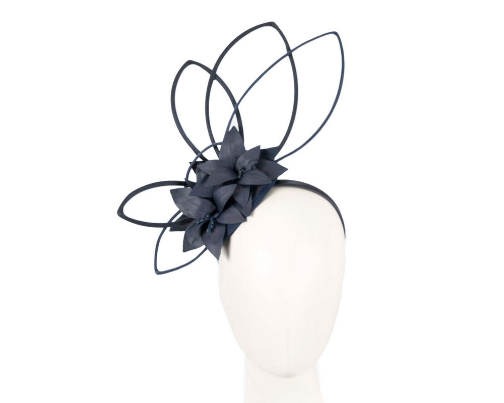 Bespoke navy fascinator by Max Alexander