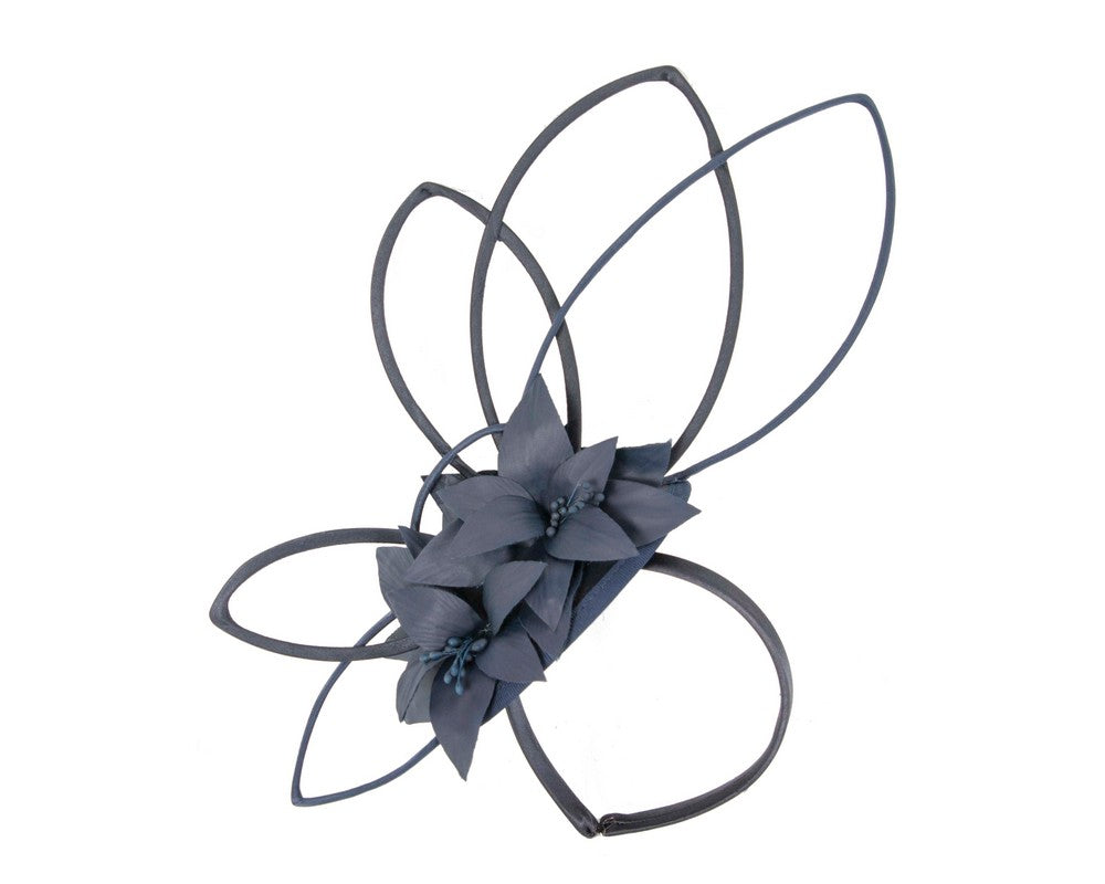 Bespoke navy fascinator by Max Alexander