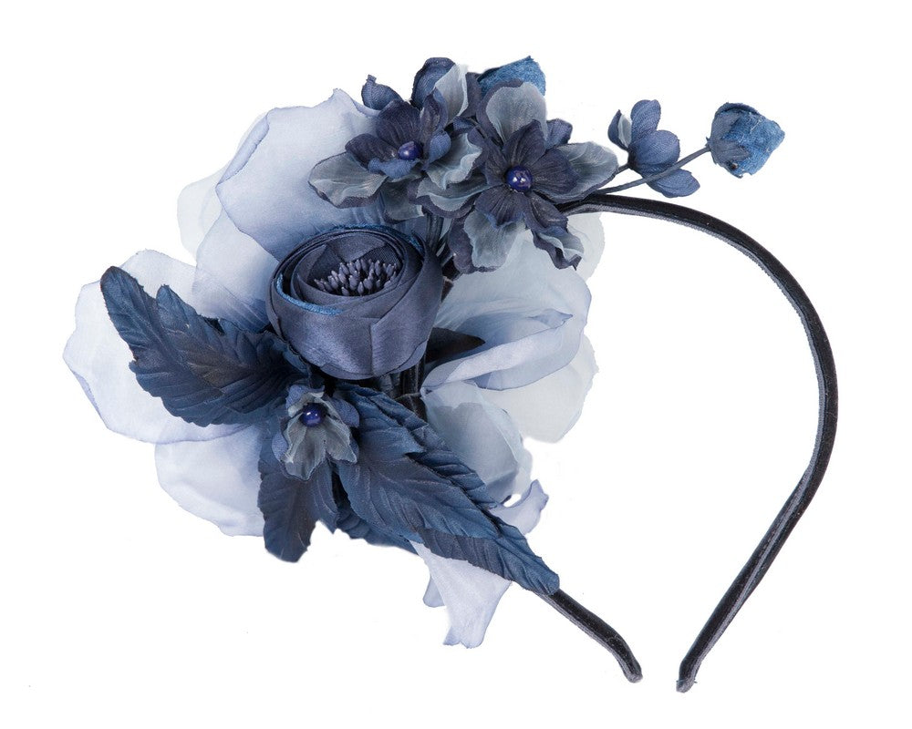 Blue flower headband fascinator by Max Alexander