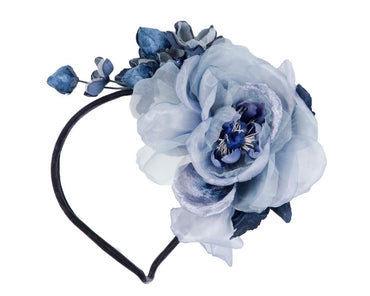 Blue flower headband fascinator by Max Alexander