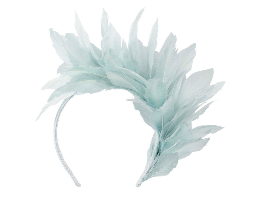 Blue feather fascinator headband by Max Alexander-3