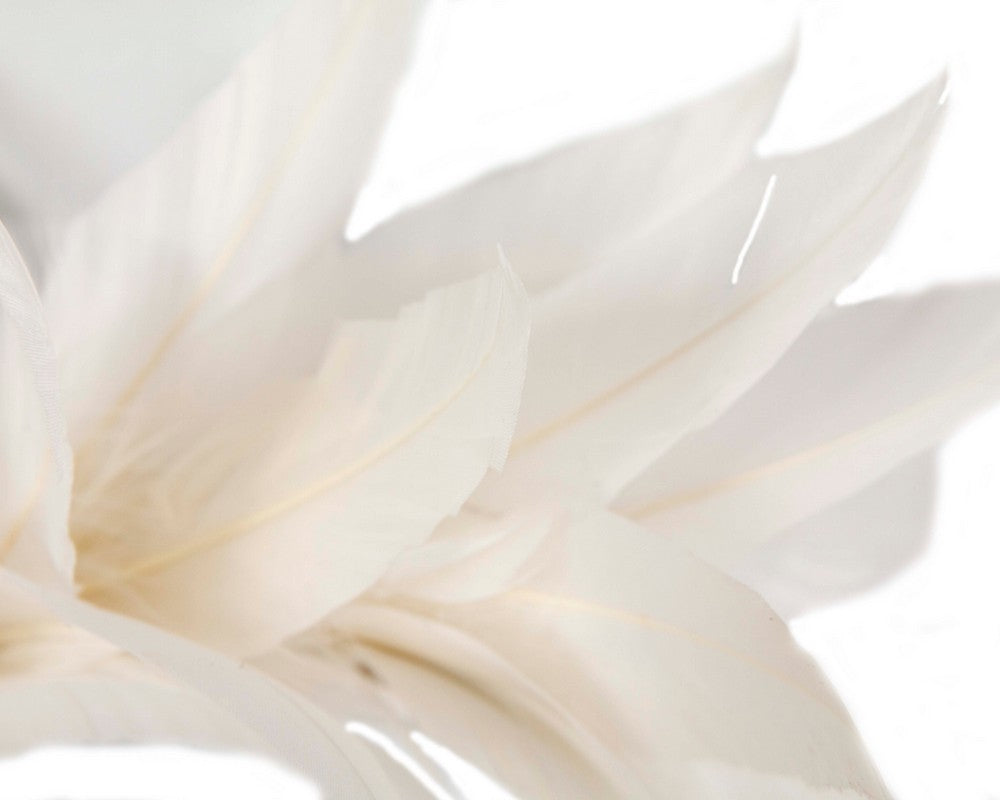 Ivory feather fascinator headband by Max Alexander