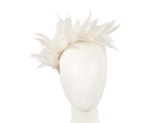 Ivory feather fascinator headband by Max Alexander