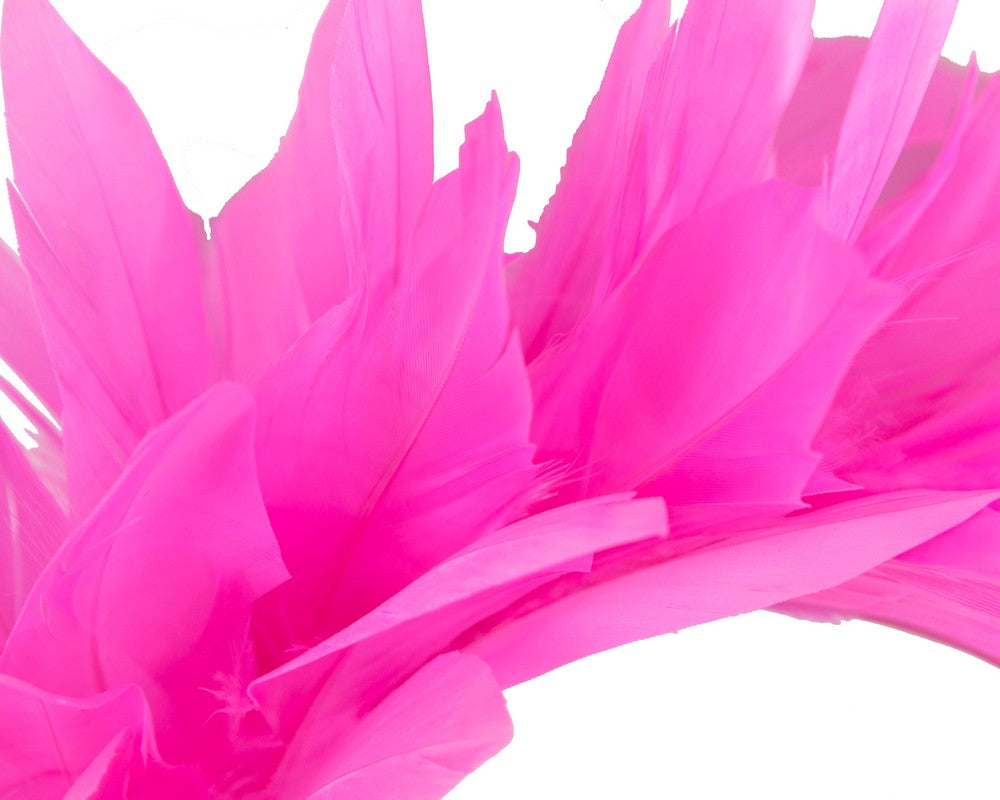 Fuchsia feather fascinator headband by Max Alexander