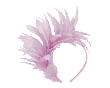 Lilac feather fascinator headband by Max Alexander