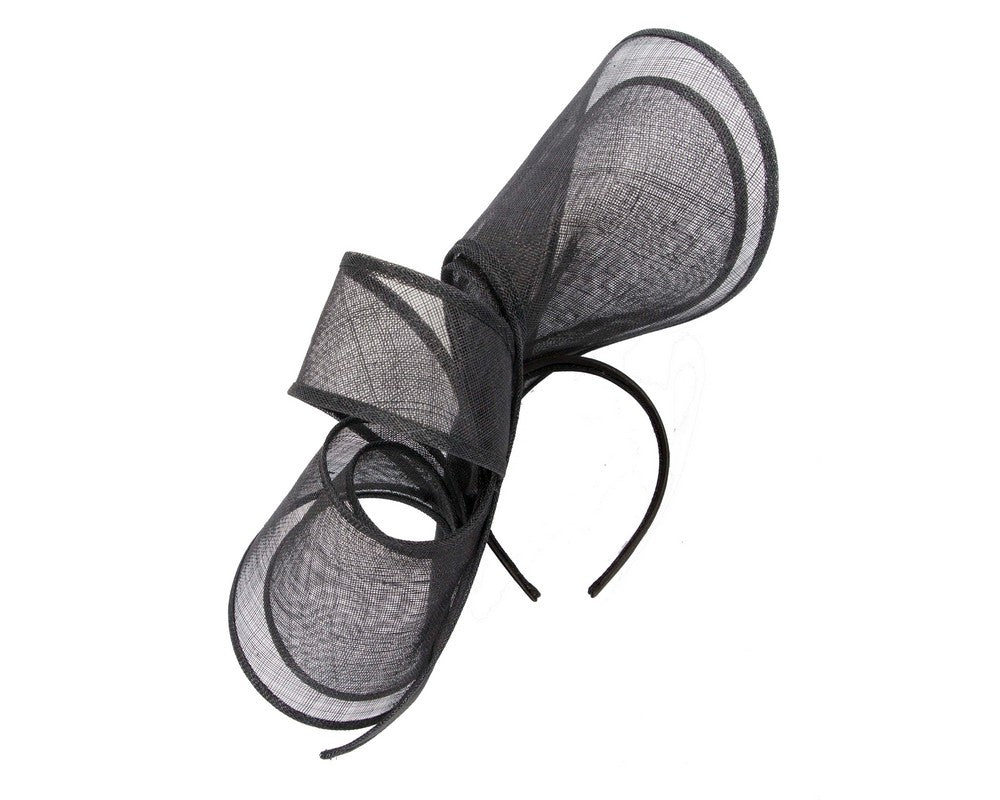 Large black sinamay fascinator by Max Alexander MA904