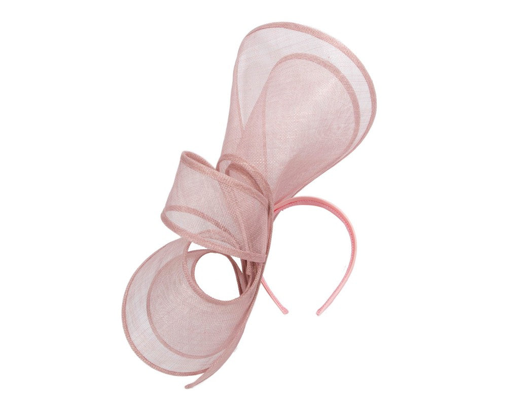 Large dusty pink sinamay fascinator by Max Alexander MA904