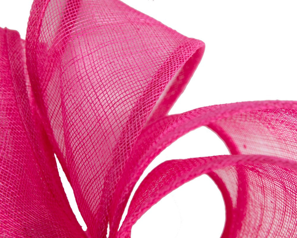 Large fuchsia sinamay fascinator by Max Alexander MA904