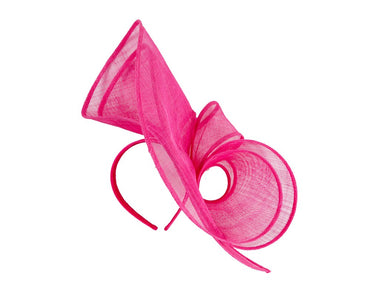 Large fuchsia sinamay fascinator by Max Alexander MA904