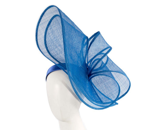 Large royal blue sinamay fascinator by Max Alexander