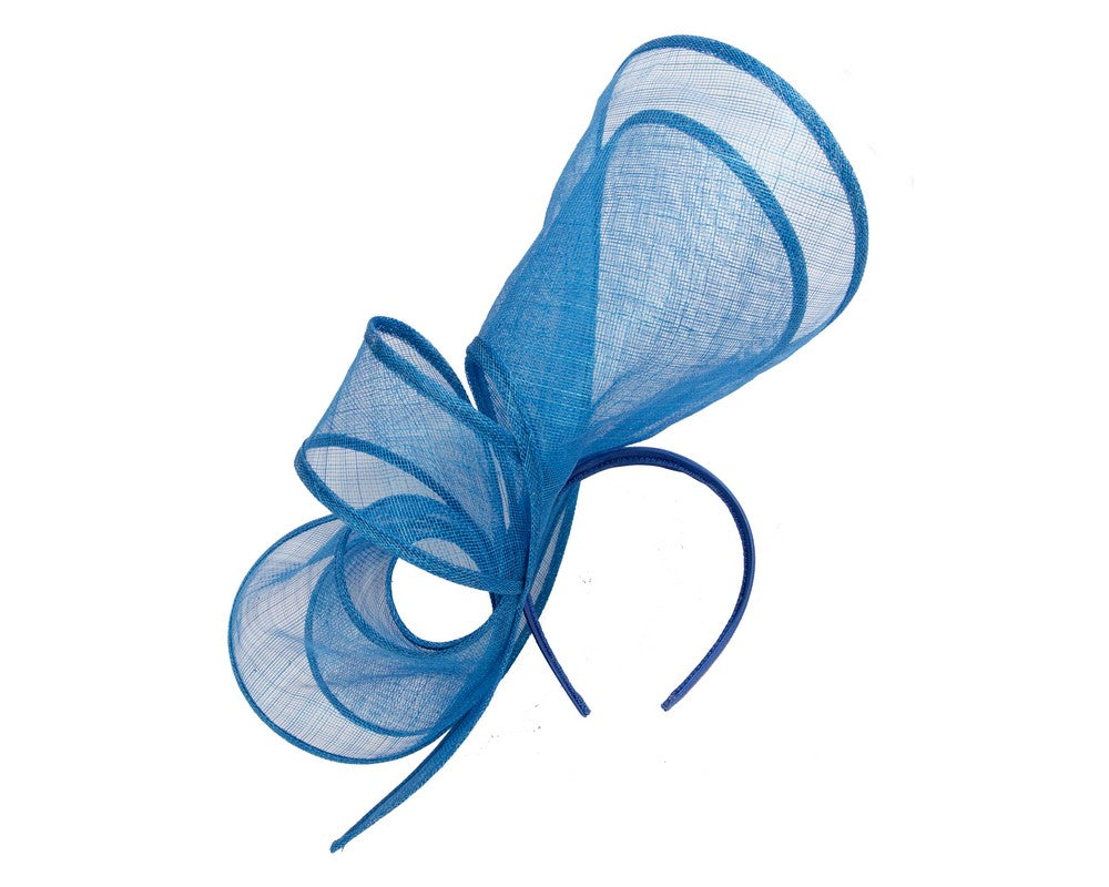 Large royal blue sinamay fascinator by Max Alexander