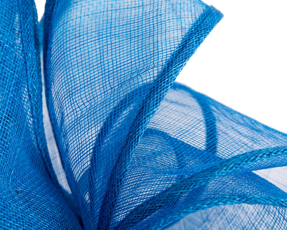 Large royal blue sinamay fascinator by Max Alexander