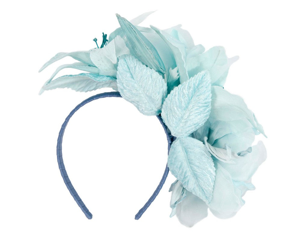 Large Blue flower fascinator by Max Alexander-3