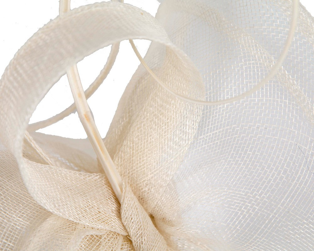Large cream sinamay fascinator by Max Alexander MA913
