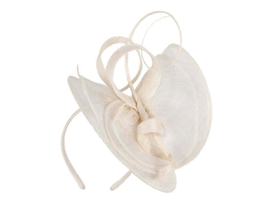 Large cream sinamay fascinator by Max Alexander MA913