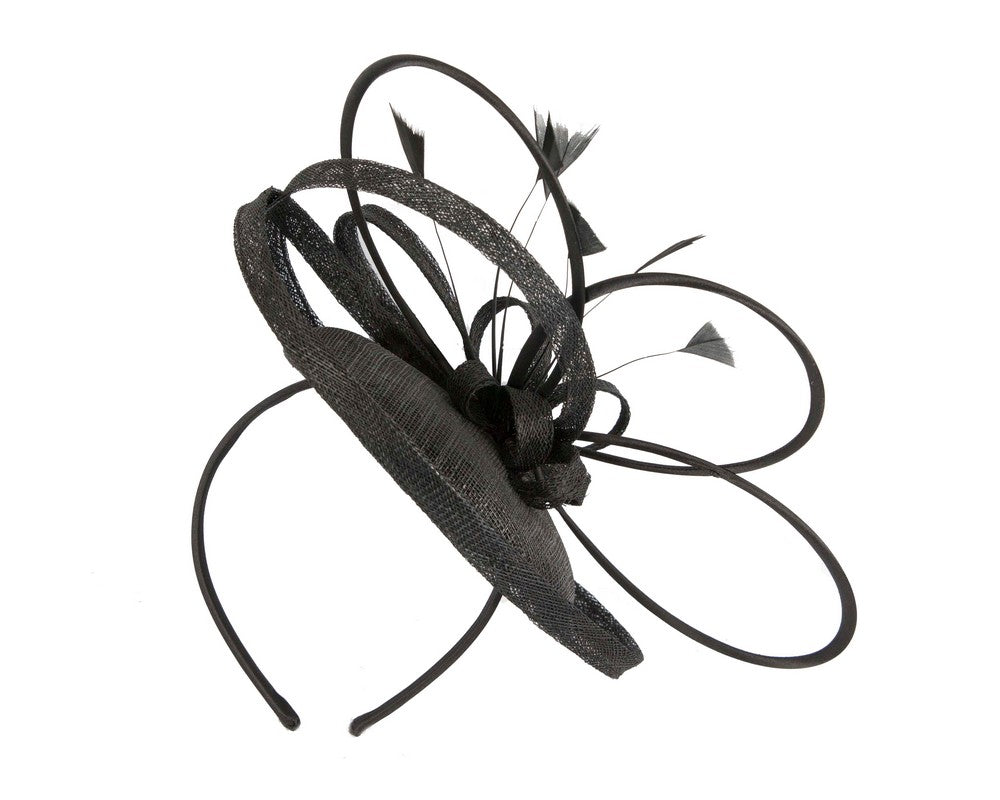 Black fascinator with feathers by Max Alexander
