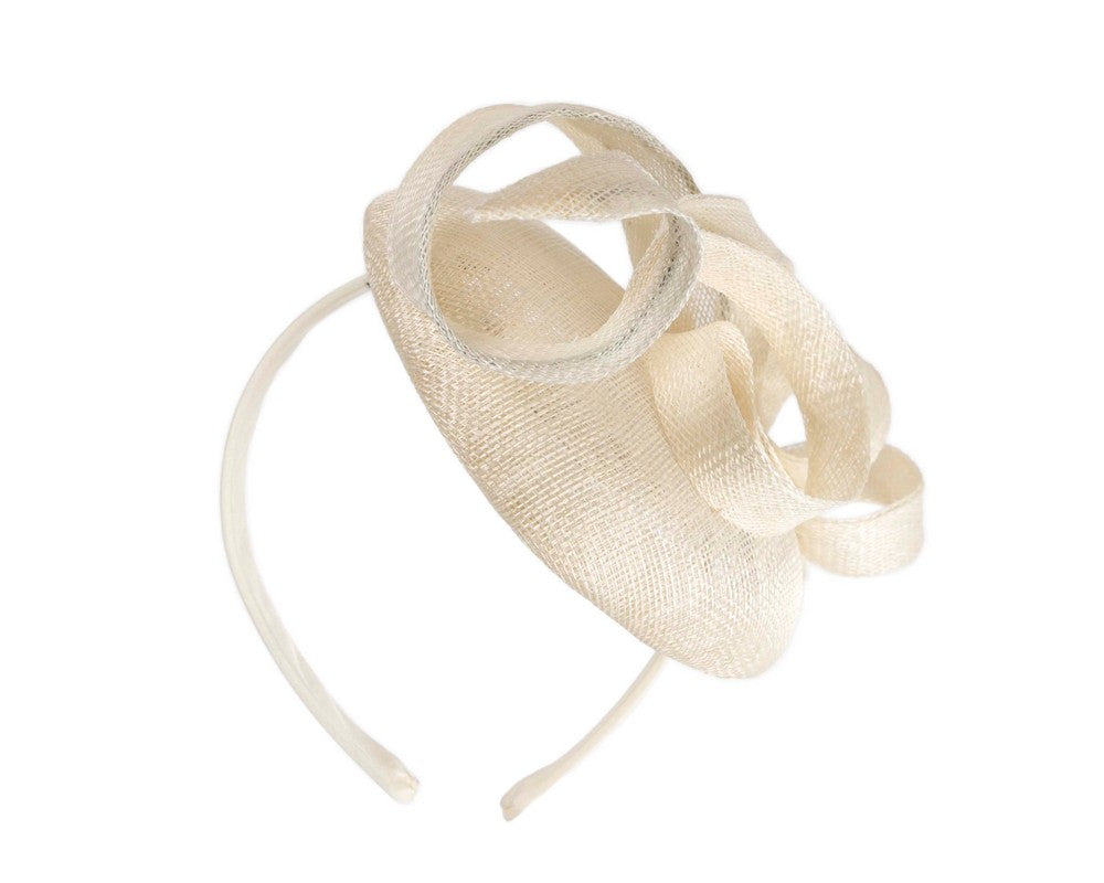 Sculptured cream sinamay fascinator by Max Alexander