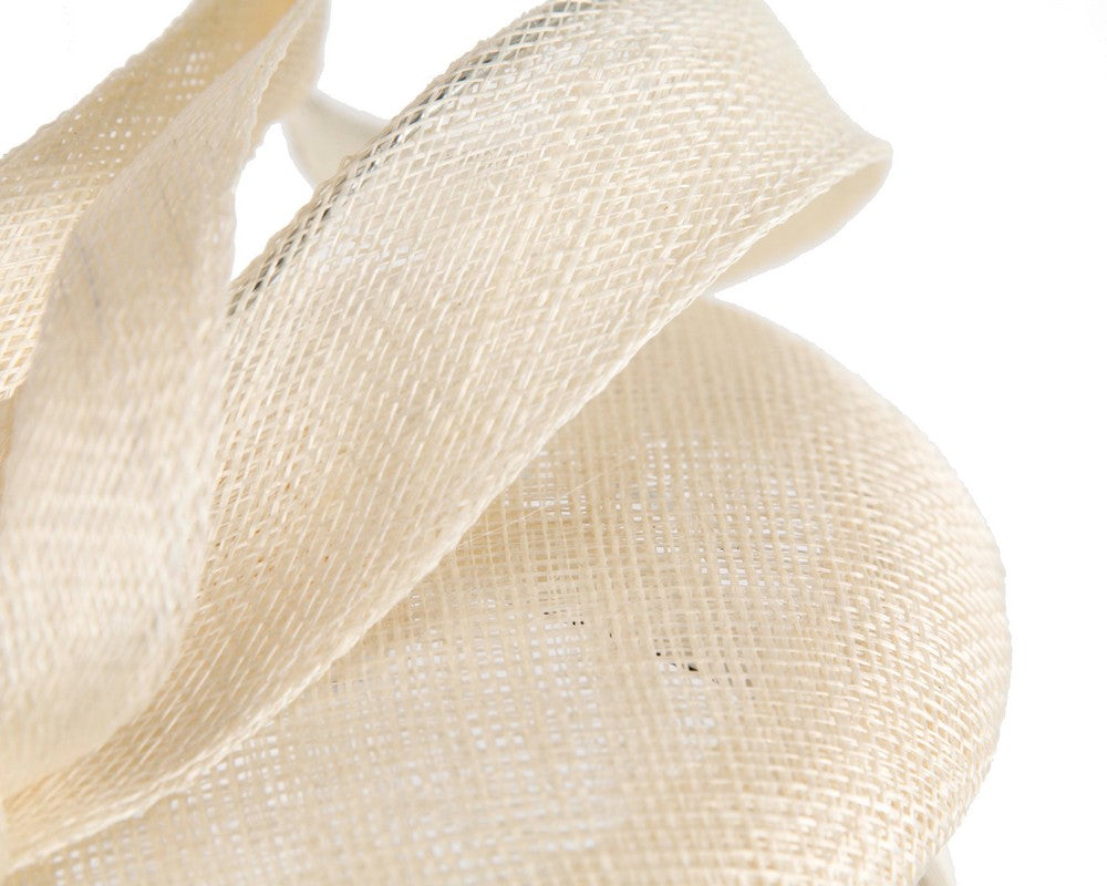 Sculptured cream sinamay fascinator by Max Alexander