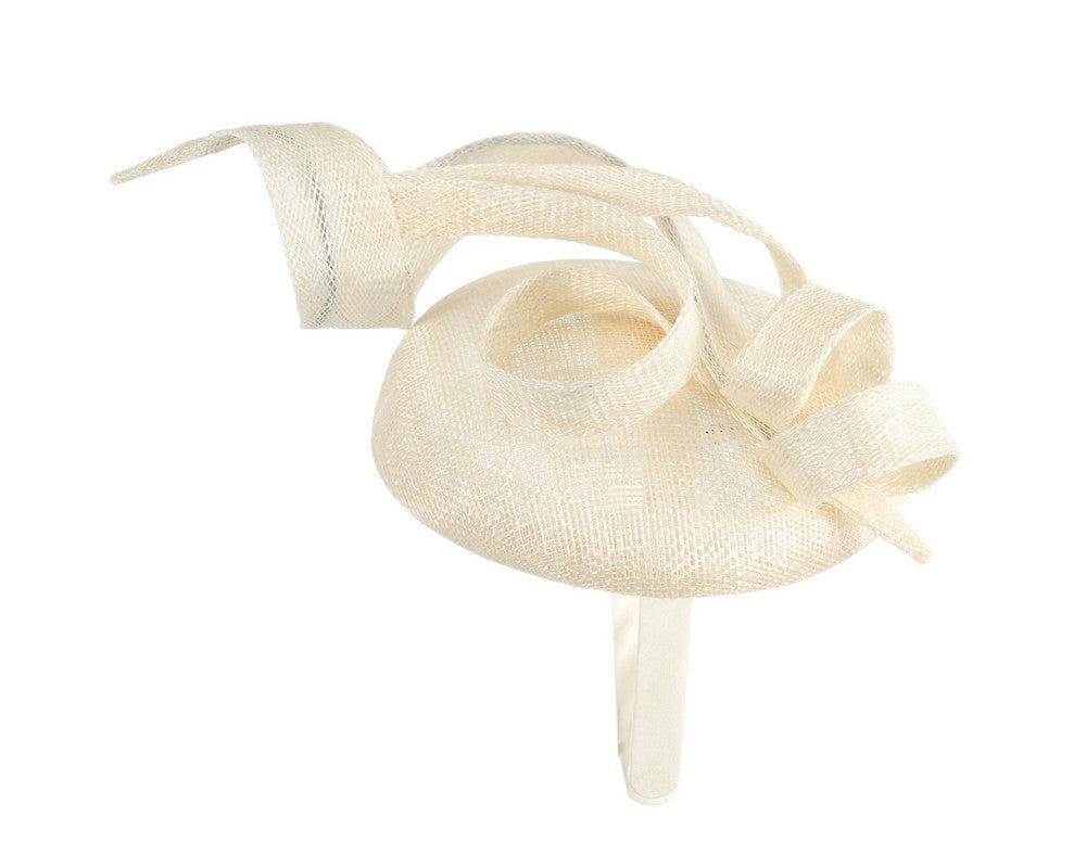Sculptured cream sinamay fascinator by Max Alexander