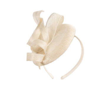 Sculptured cream sinamay fascinator by Max Alexander