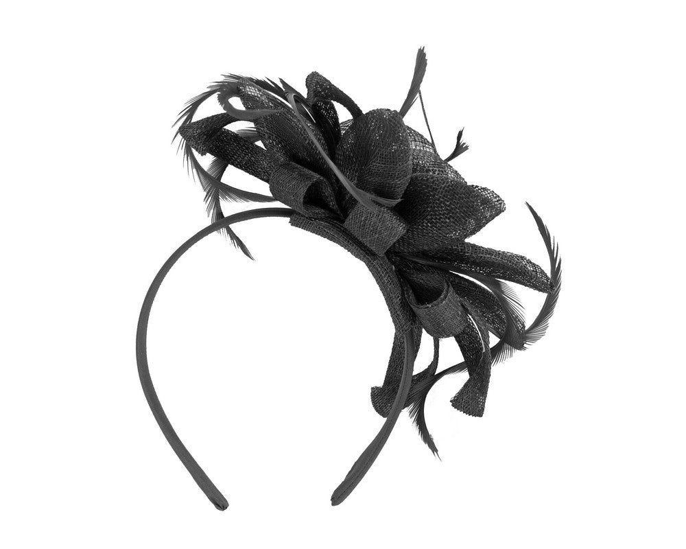 Black sinamay flower fascinator by Max Alexander MA917