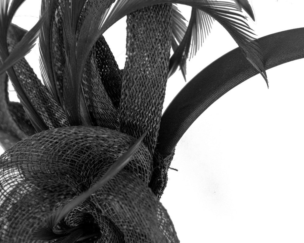 Black sinamay flower fascinator by Max Alexander MA917