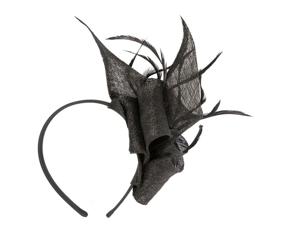 Black sinamay fascinator by Max Alexander-3