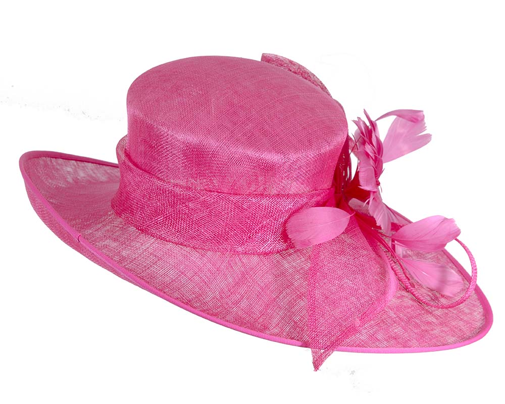 Wide brim fuchsia ladies fashion hat by Max Alexander