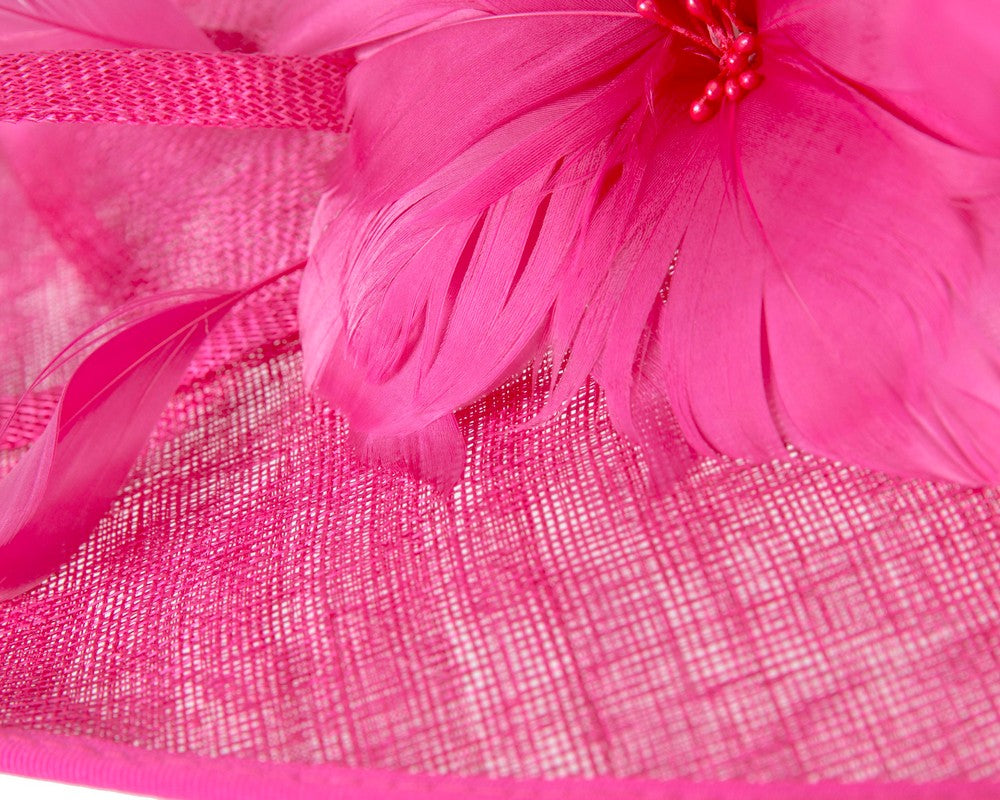 Wide brim fuchsia ladies fashion hat by Max Alexander
