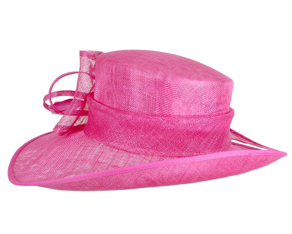 Wide brim fuchsia ladies fashion hat by Max Alexander