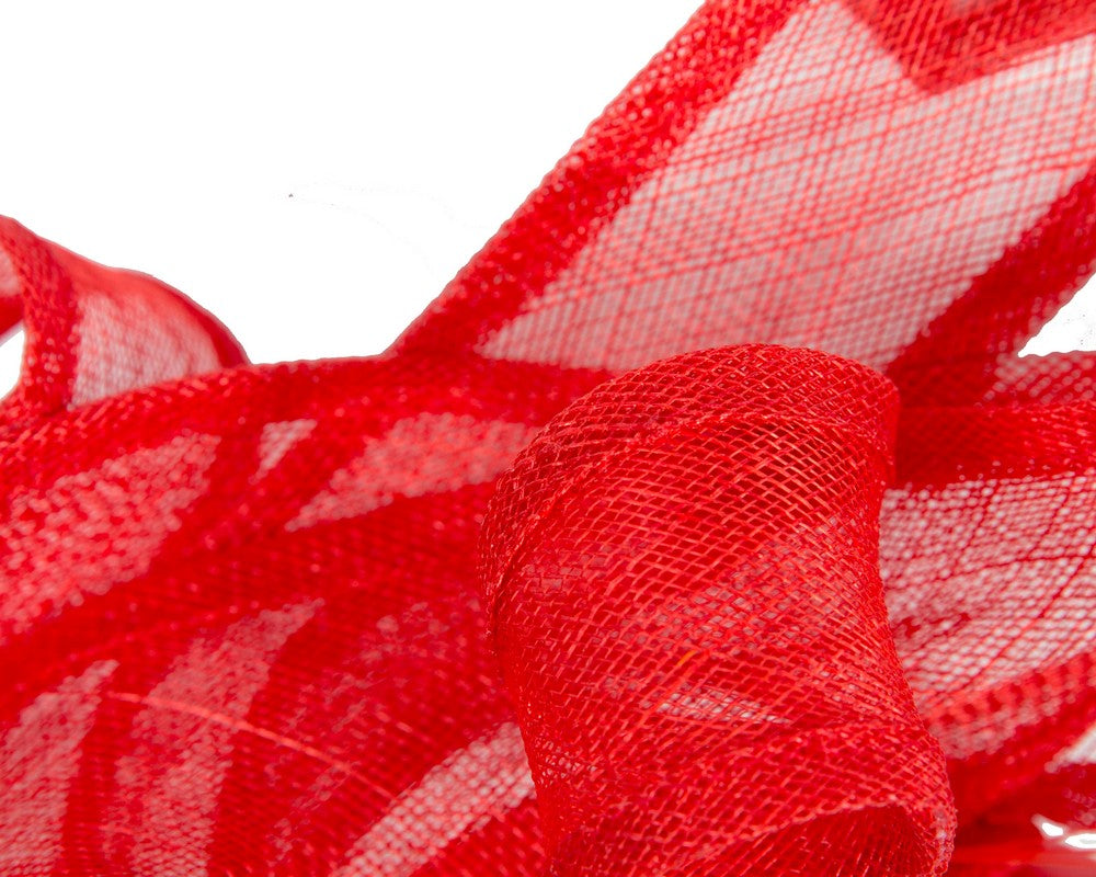 Large red sinamay fascinator MA931