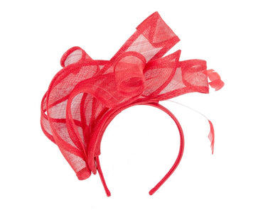 Large red sinamay fascinator MA931