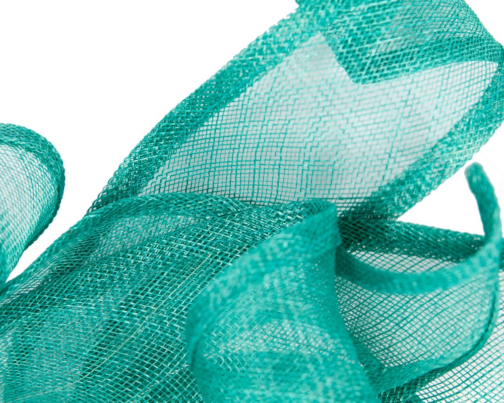 Large teal green sinamay fascinator MA931