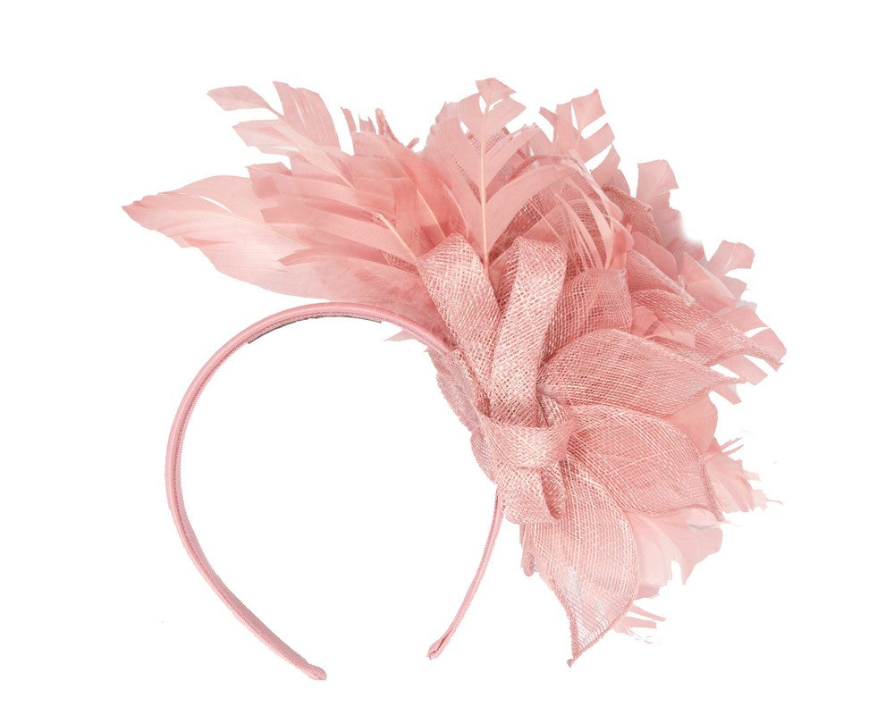 Dusty Pink feather fascinator by Max Alexander-3