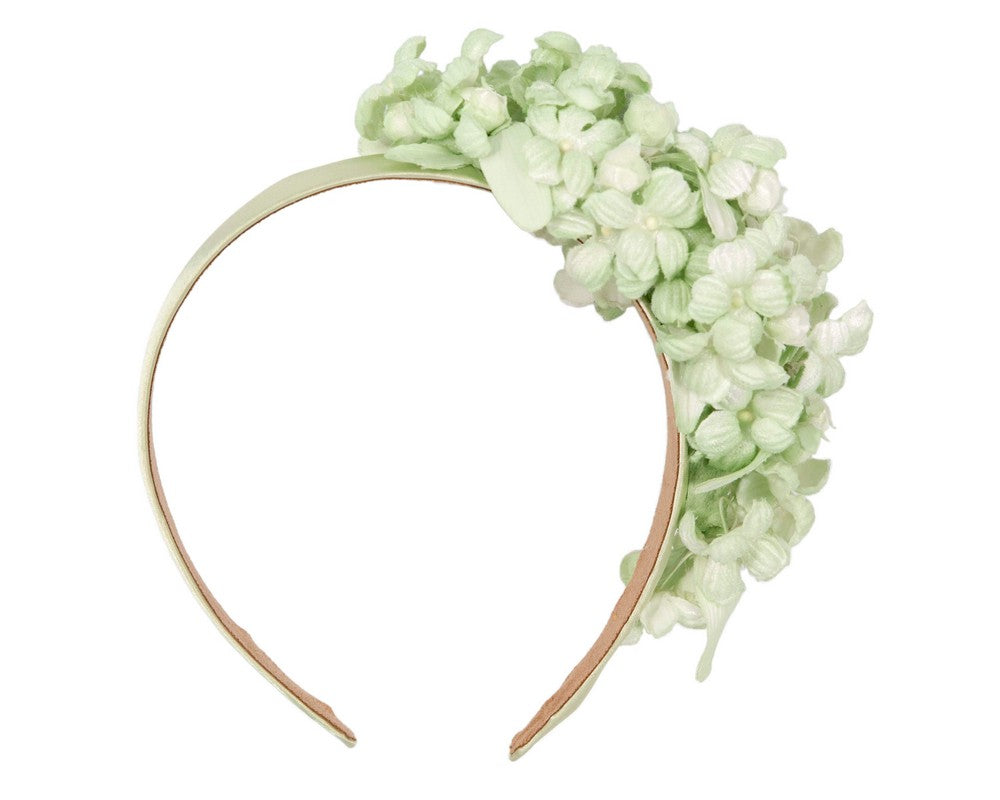 Mint green flower fascinator headband-3