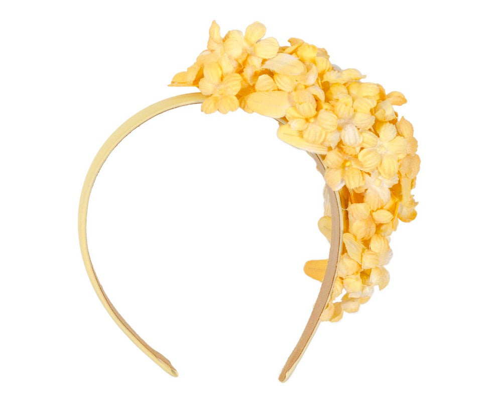 Yellow flower fascinator headband-3