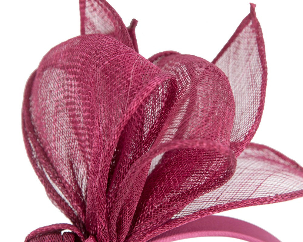 Max Alexander burgundy wine sinamay bow fascinator