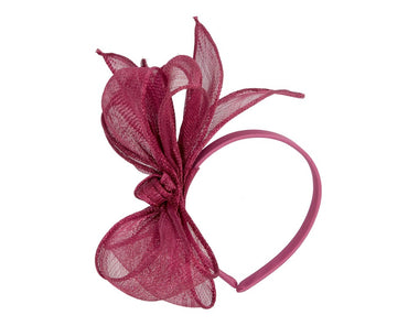 Max Alexander burgundy wine sinamay bow fascinator