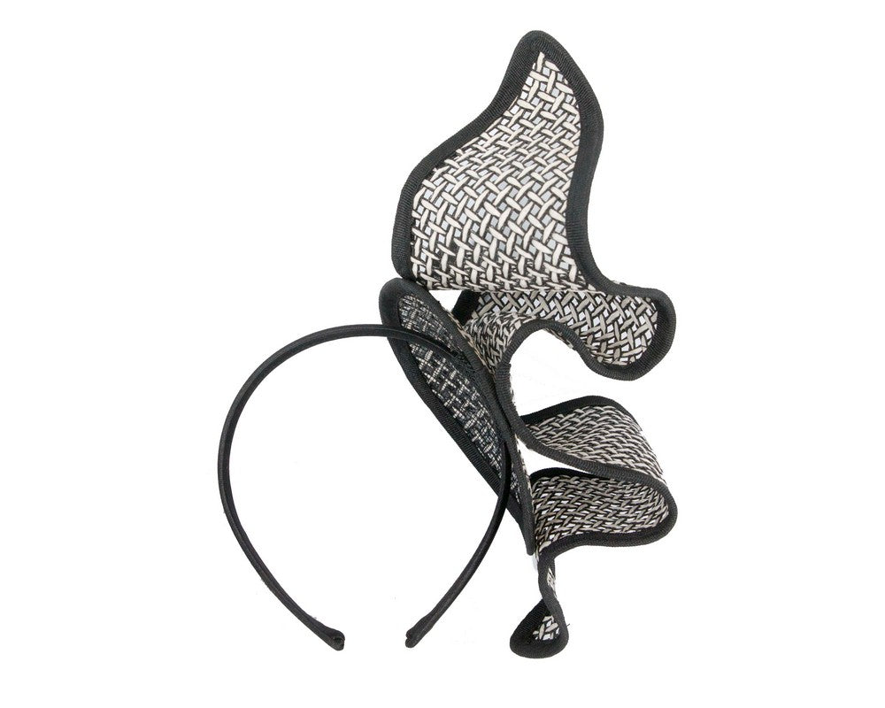 Black & White Max Alexander sculptured racing fascinator