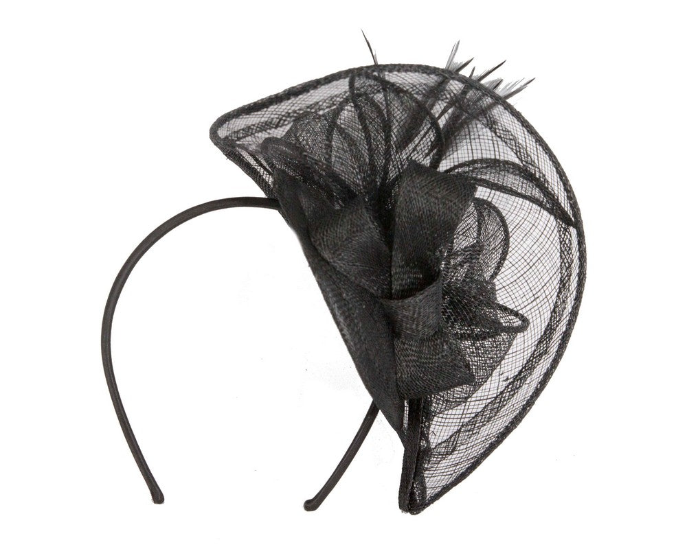 Black sinamay racing fascinator by Max Alexander-3